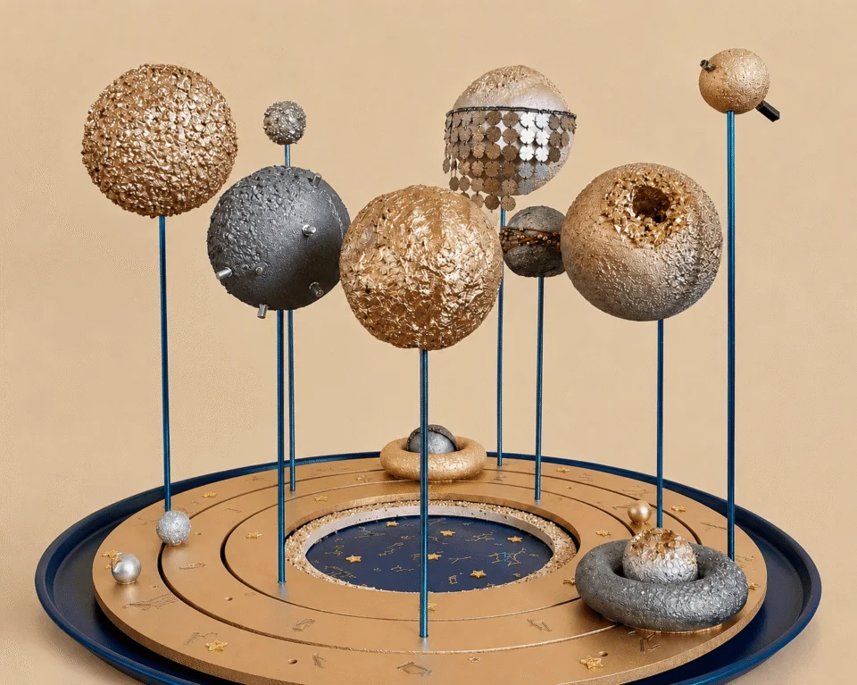Metallic Planet 3-D Model — cleared artwork, 16 1/2 by 20 inches